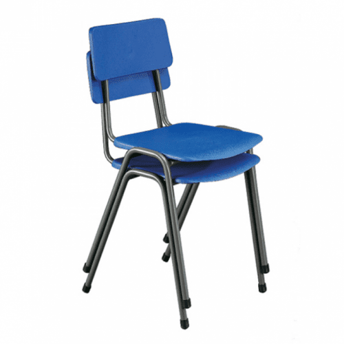 Hille MX24 Stacking Chair With Flint Grey Frame - Seat Height 350mm