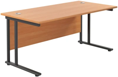TC Twin Upright Rectangular Desk with Twin Cantilever Legs - 800mm Depth