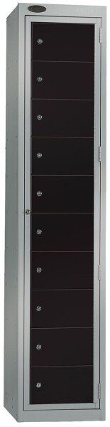 Probe Garment Dispenser 10 Compartment Locker - 1780 x 380 x 460mm - Black (RAL 9004)