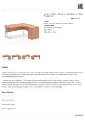 Dynamic Impulse Corner Desk with Cable Managed Leg and 600mm Fixed Pedestal Right Data Sheet