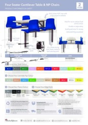 Metalliform Four Seater Cantilever Canteen Table Information Sheet