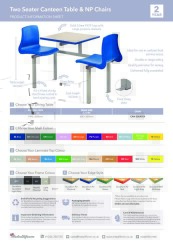 Metalliform Two Seater Canteen Table Information Sheet
