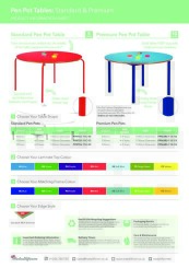 Pen Pot Tables Product Information Sheet