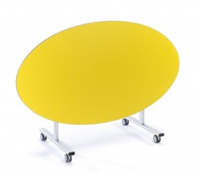 Metalliform Tilt Top Oval Dining Table - PU Edge - 1610 x 900mm