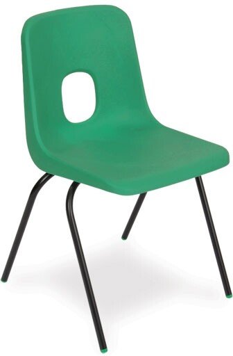 Hille E-Series Stacking Chair - Seat Height 460mm - Emerald