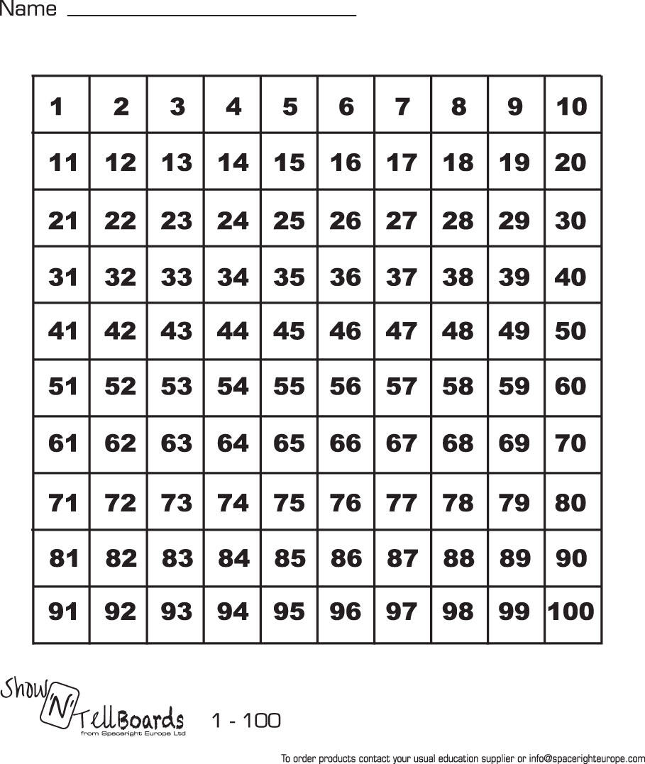 Spaceright A4 Flexible Show N Tell Boards 1-100 Grid Pack of 35 - Just ...