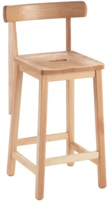 Principal Lab Stool with Backrest Beech 610mm