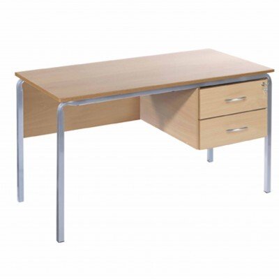 Metalliform Teachers 2 Drawer Pedestal Desk - PU Edge - 1500 x 7500mm