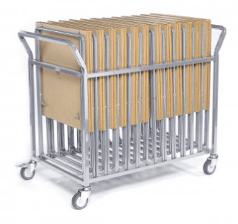 Metalliform Skid Base Folding Exam Table 24 Pack with Trolley