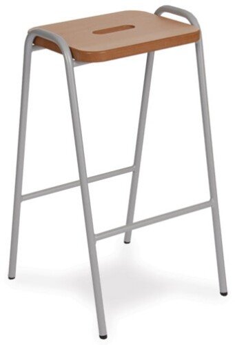 Hille Wooden Flat Top Stacking Stool - Seat Height 685mm