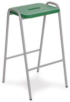 Hille Wooden Flat Top Stacking Stool - Seat Height 610mm