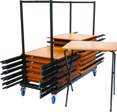 Spaceforme Zlite 40 Standard Folding Exam Desk and Trolley Bundle